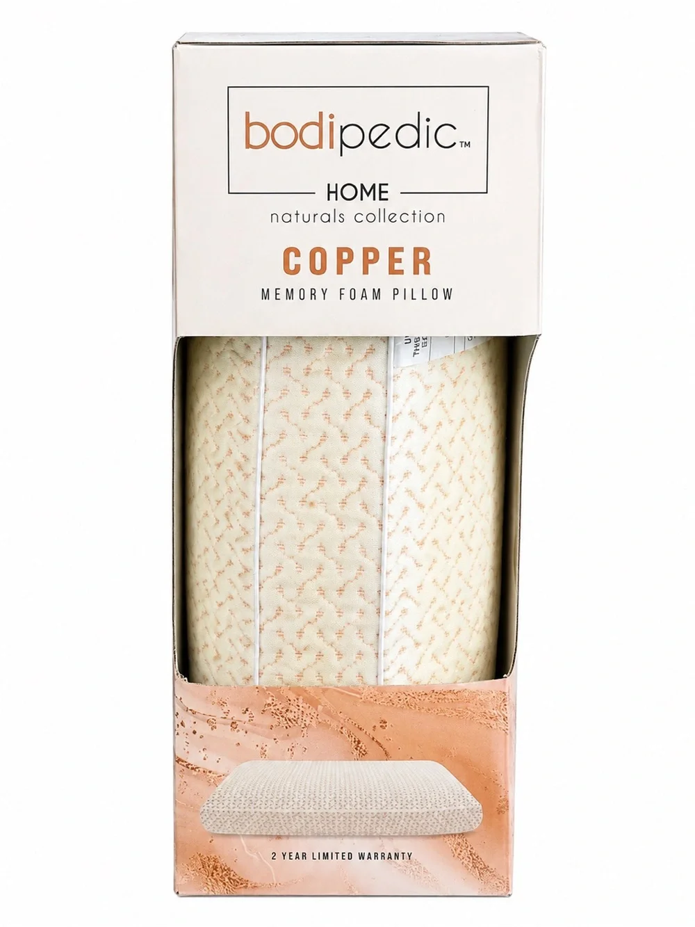 BodiPedic Copper Memory Foam Pillow 24x16 Oversized Cooling